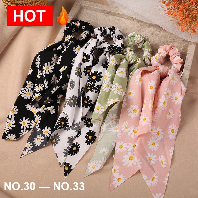 Dây cột tóc Haimeikang dài màu trơn họa tiết hoa ngọt ngào thời trang cho nữ