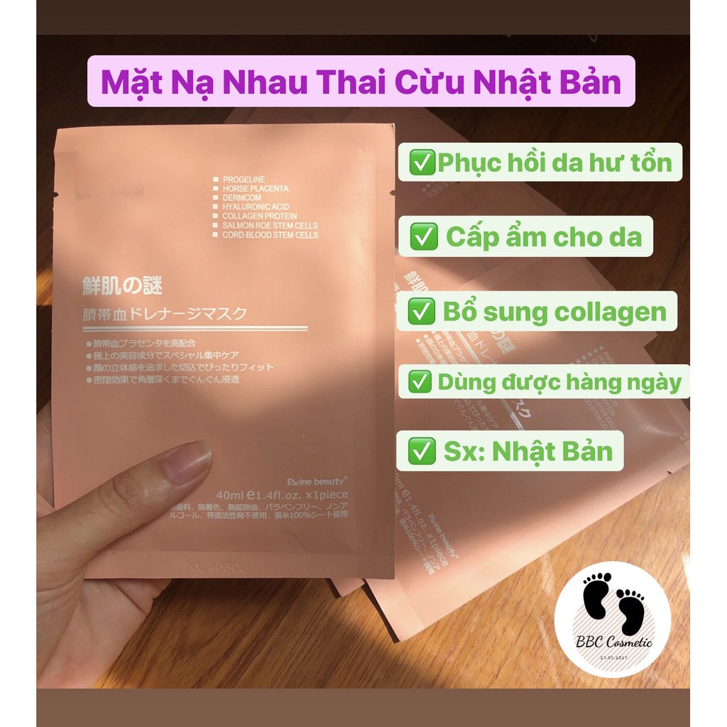 Mặt Nạ Nhau Thai Cừu Tế Bào Gốc Nhật Bản Phục Hồi Da, Dưỡng Da, Cấp Ẩm Và Bổ Sung Collagen Cho Da | BigBuy360 - bigbuy360.vn