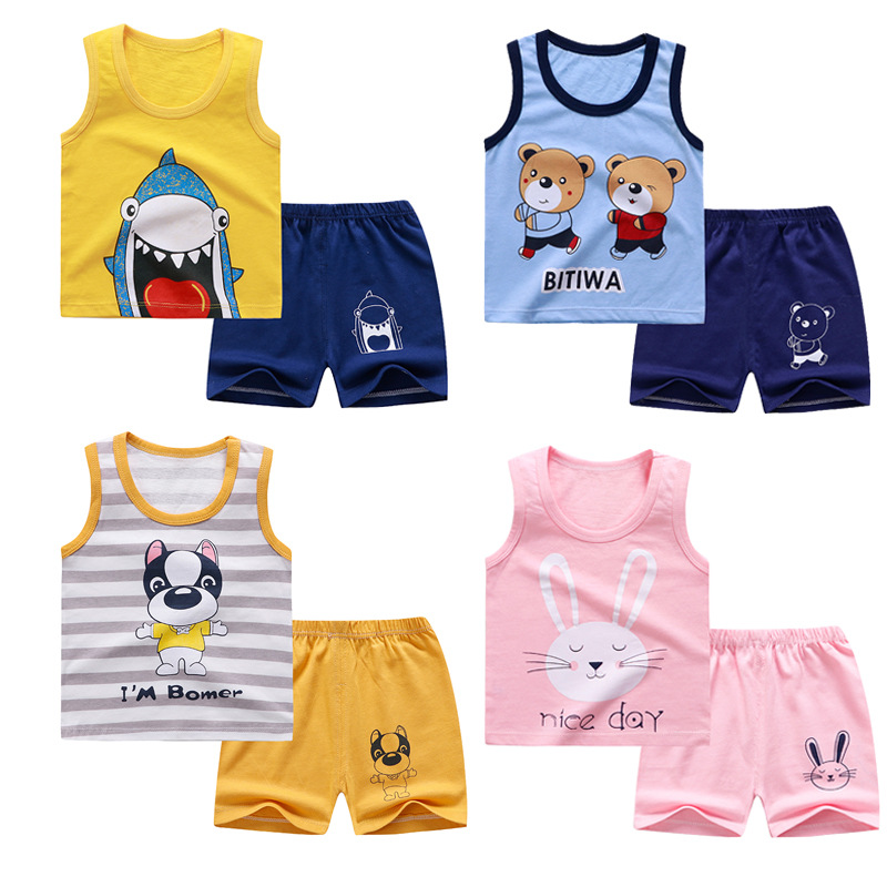 Set áo thun ba lỗ + quần short thời trang cho bé trai