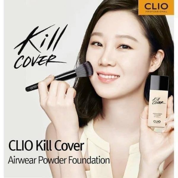 [Liên hệ trước khi đặt] Set Kem Nền Clio Kill Coverv Airwear Protexture và chổi đánh nền