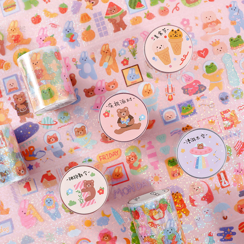 1 Pcs Brown Animal  Masking Tape Diary Scrapbooking DIY Decoration Washi Tape