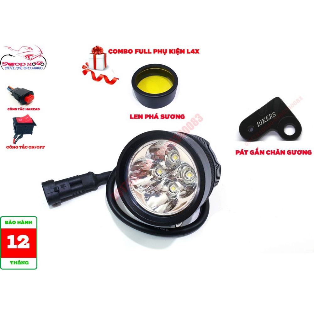 COMBOĐèn trợ sáng gắn chân Gương L4X full phụ kiện Ảnh thật Sp