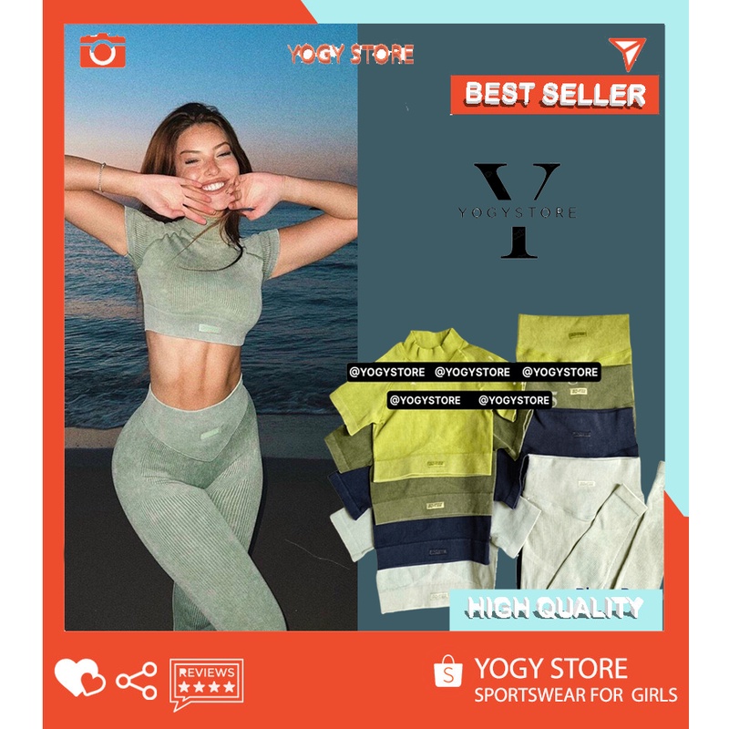 Set tập thể thao short đùi Botee Intensity chất dệt cao cấp đep , logo thêu, cạp quần cao, form ôm body, nâng mông.