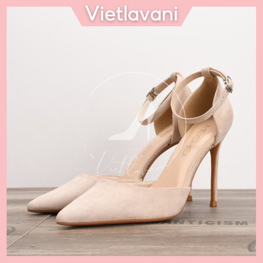 Giày cao gót basic chất liệu da lộn cao 7cm gót nhọn mã BBC50