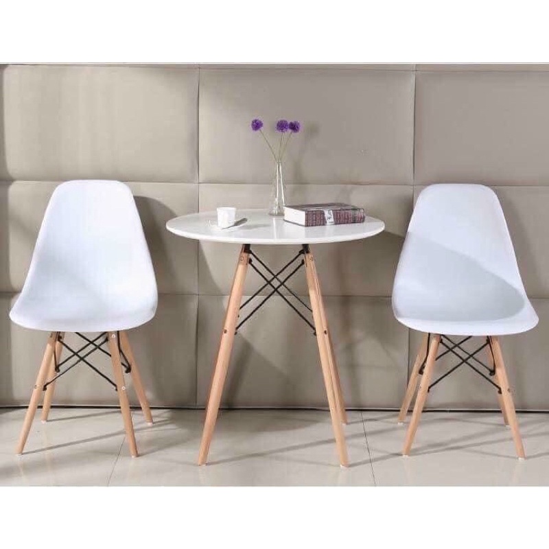 Ghế nhựa eames làm việc giá rẻ chân gỗ Sồi giằng sắt chịu lực đến 250kg nhiều màu sắc hiện đại