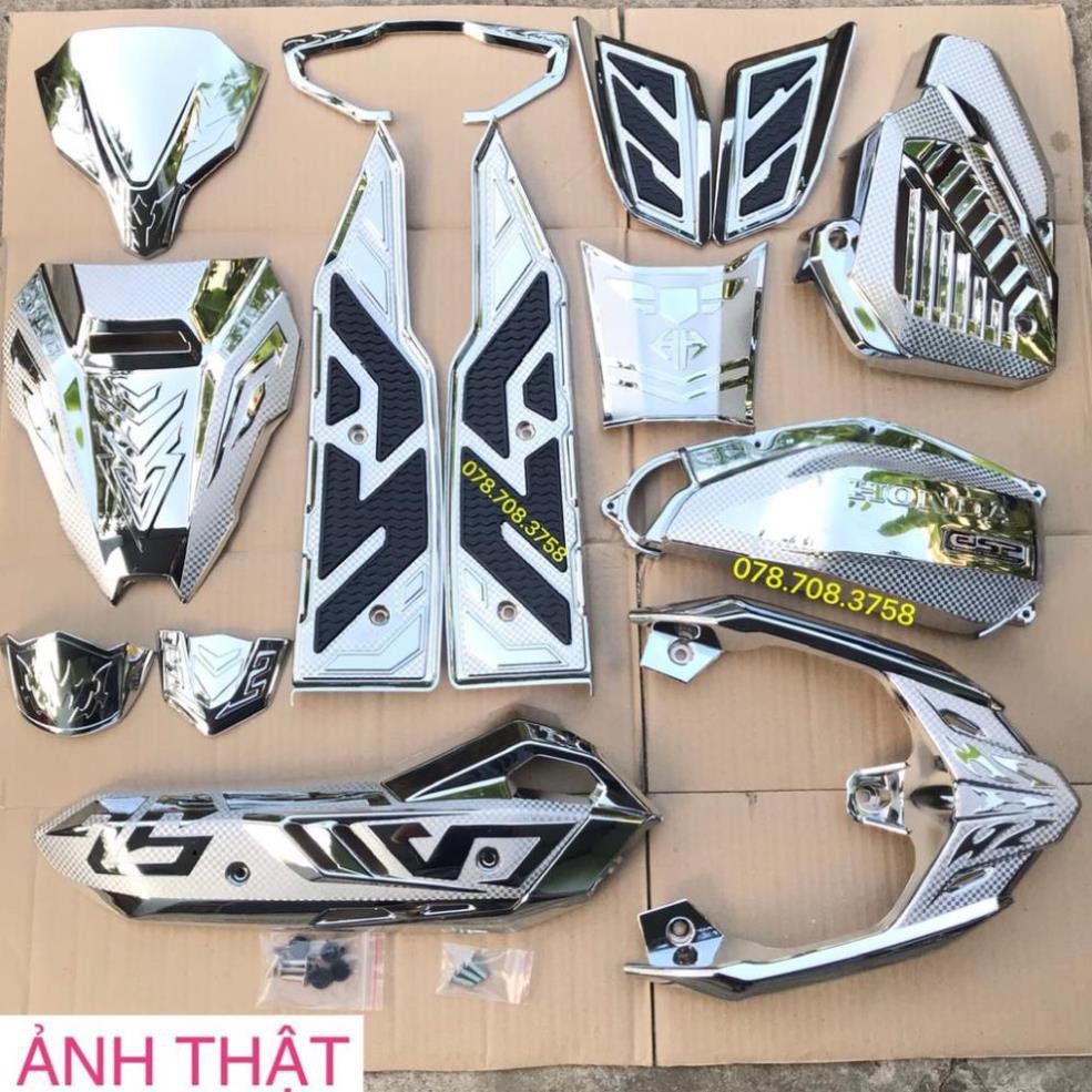 TÙY CHỌN 20 MÓN ốp air blade 2020 CROM trắng sáng .Hàng loại 1