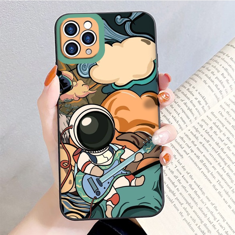 Ốp lưng Iphone vuông cạnh phi hành gia siêu cute ốp iphone 11 promax 12 pro max 13 pro max 6 6plus 7 plus 8 x xr xsmax