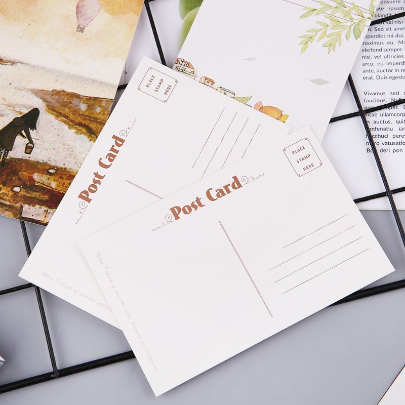 Set 30 Tấm Bưu Thiếp In Hình Phong Cách Cổ Điển