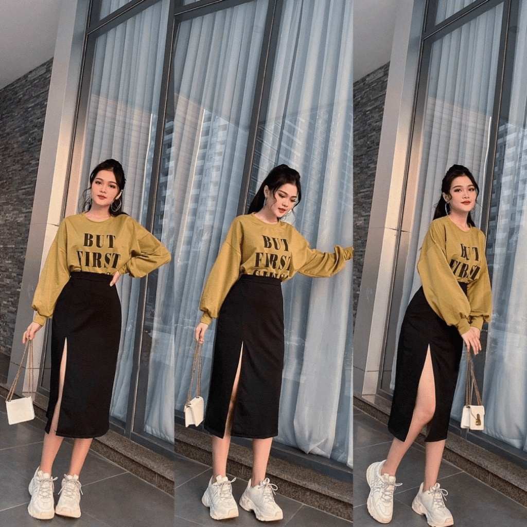 [SIÊU SALE]SET BỘ NỮ DÀI XẺ ĐÙI SANG CHẢNH , TÔN DÁNG CHO CÁC CHỊ EM