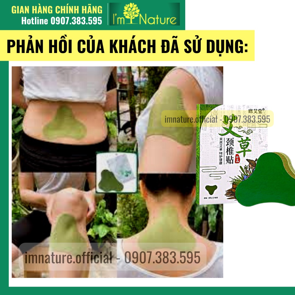 Hộp 12 Miếng Dán Ngải Cứu Vai Gáy Giảm Đau Cổ Vai Gáy, Thải Độc