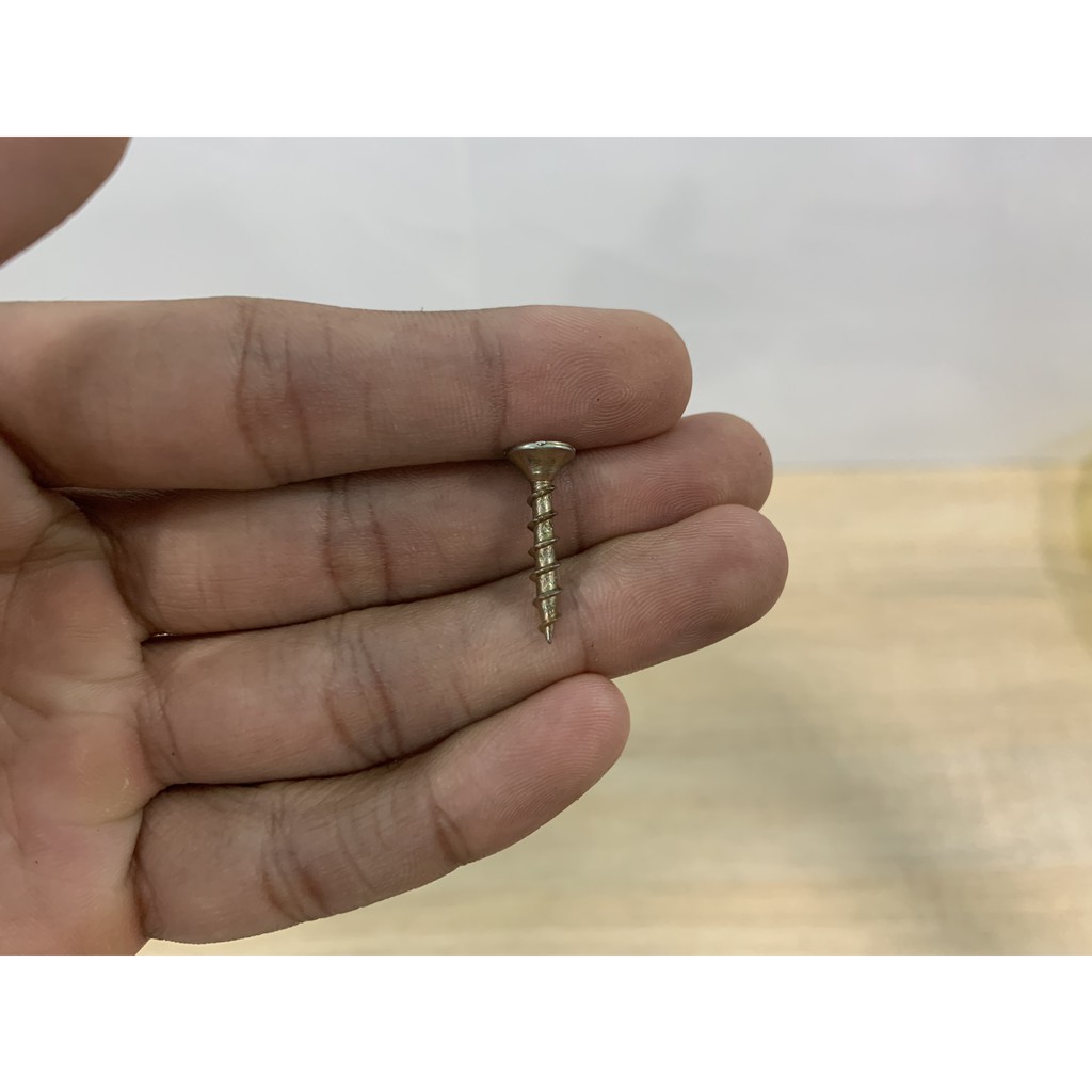 100 gram Vít gỗ vàng đầu bằng 1.5F, 2F, 2.5F, 3F, 4F, 5F, 6F, 7F - Đồ gia dụng Hoàng Kim