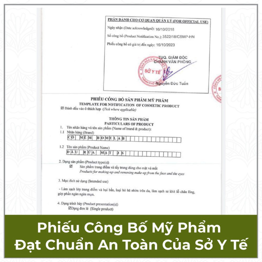 Dầu Rửa Mặt Tẩy Trang 3S Thiên Nhiên An Toàn Giúp Sạch Sâu Se Khít Lỗ Chân Lông Cỏ Mềm 50ml