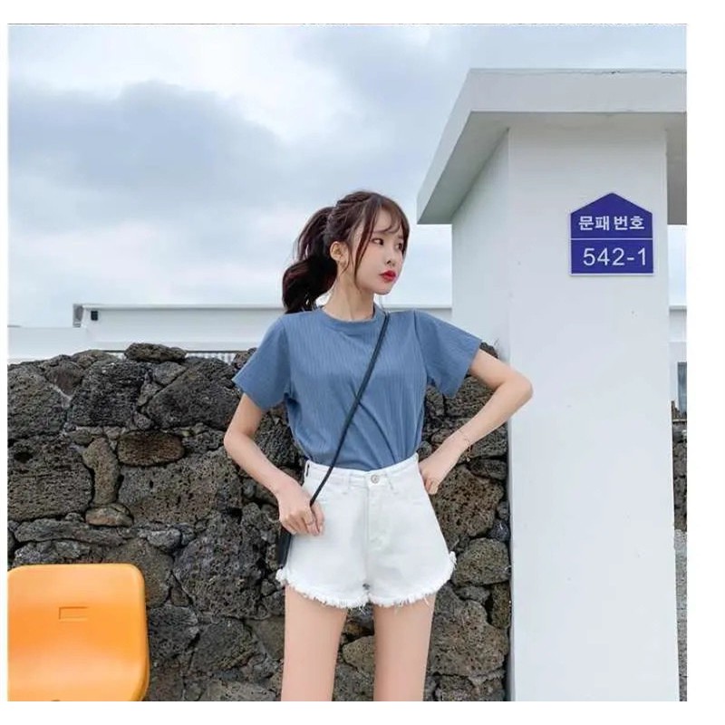 Quần Short Denim Nữ Kiểu Dáng Hàn Quốc