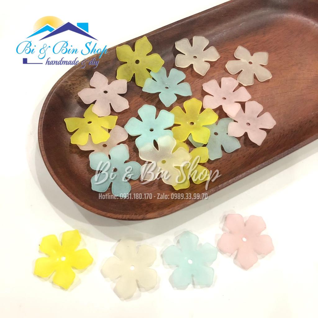 20 Hoa Đào Acrylic 5 Cánh Làm Trâm Cài Tóc, Đính Kết Trang Phục Thời Trang, Làm Phụ Kiện Handmade - Bi &amp; Bin Shop