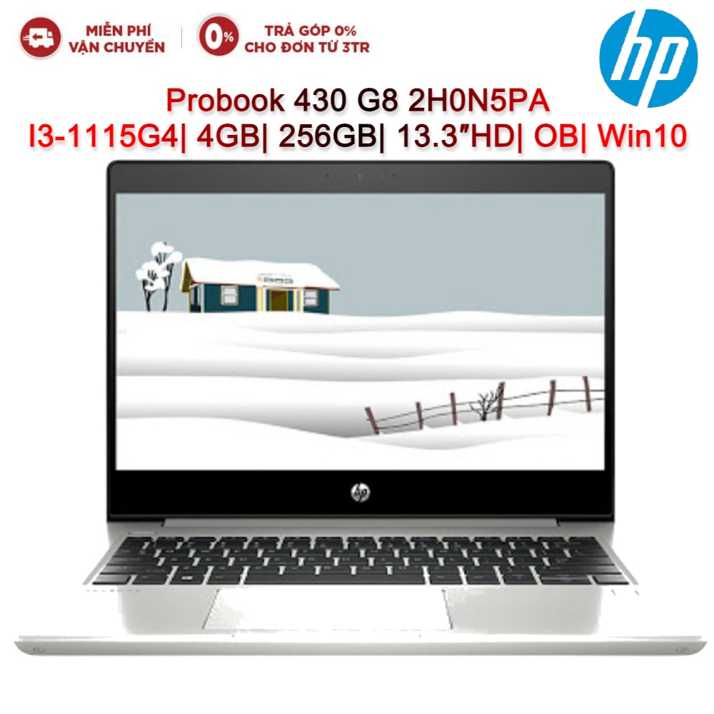 Laptop HP Probook 430 G8 2H0N5PA I31115G4| 4GB| 256GB| 13.3″HD| OB| Win10