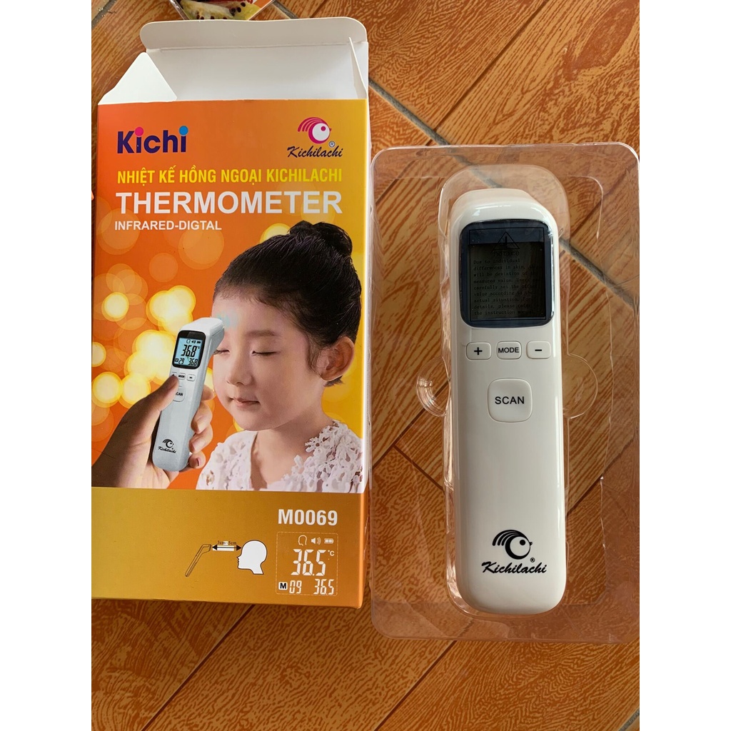 Nhiệt kế điện tử hồng ngoại Kichilachi chính hãng, độ chính xác cao, cảm ứng nhanh, tầm đo rộng