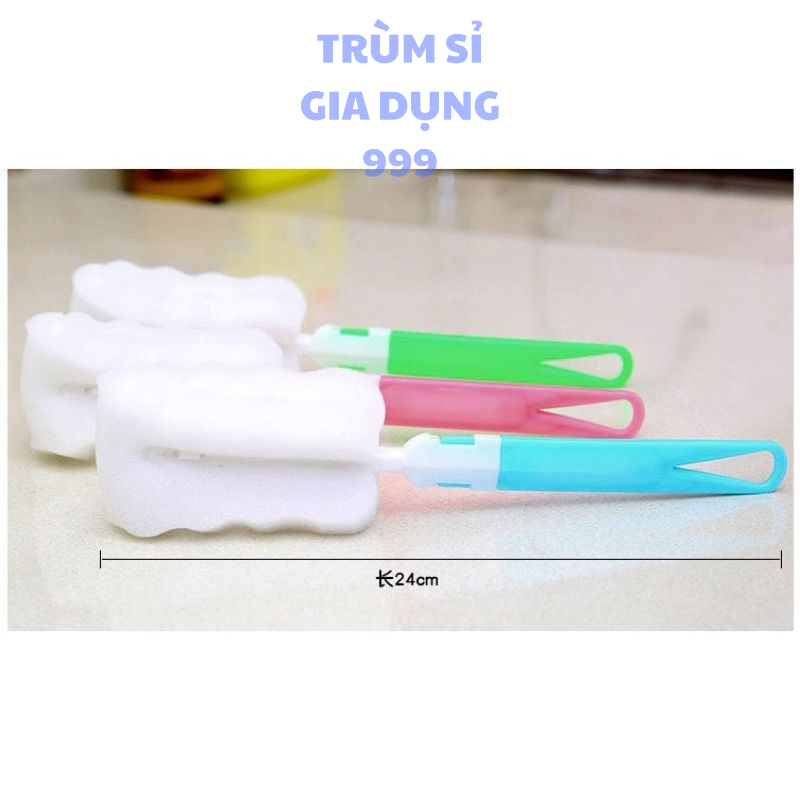 Cọ rửa ly, bình sữa cho bé bọt biển đầu màu trắng có thể tháo rời, Cây Cọ Rửa, Ly, Cốc,