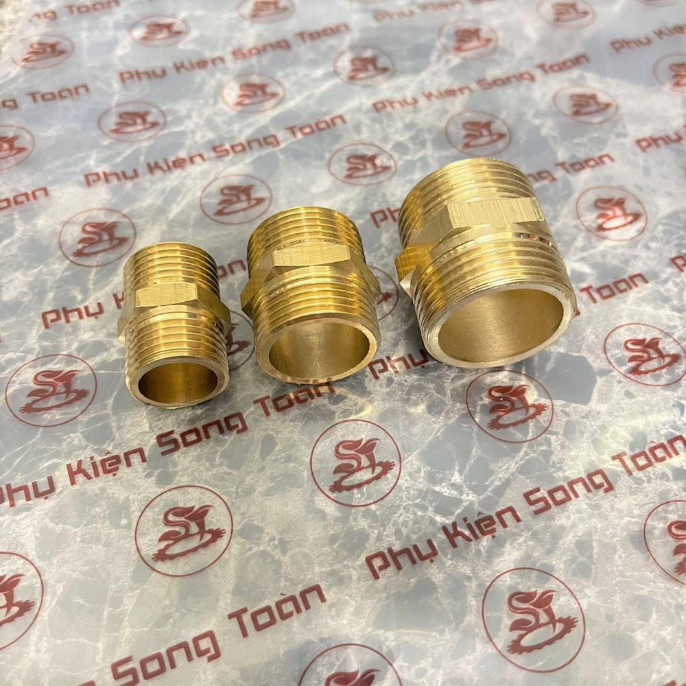 Hai Đầu Ren Ngoài & Kép Nối - Bằng Đồng Thau BSP Hệ G  Man Cút Khớp Nối