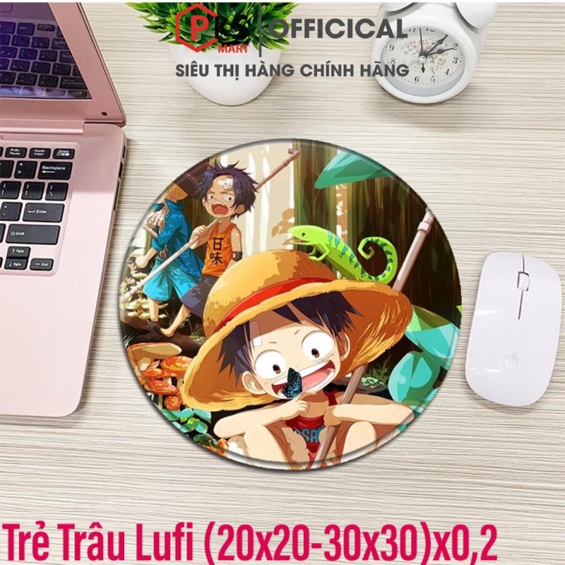 Lót Chuột, Pad Chuột 20x20-30x30 Hình Tròn May Bo Viền Chắc Chắn RAZER - ONE PIECE Loại A+ In Sắc Nét Không Phai Màu