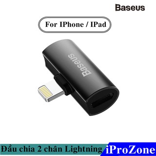Đầu chia chân sạc cho IPhone , Ipad 1 ra 2 đầu Lightning chính hãng Baseus L46