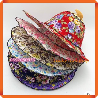 Nón/ Mũ Nữ Vải Hoa Nan Tre Gấp Hình Chiếc Quạt Tiện Lợi, Độc Đáo Dài 28cm - Hàng Nhập Quảng Châu - Lucky Girl shop