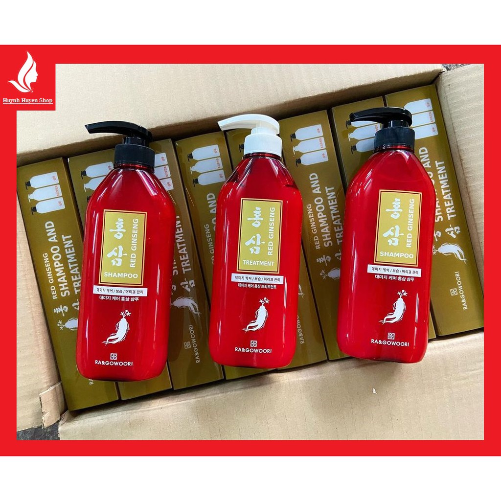 Combo gội xã Ra&oGwoori Red Ginseng giảm gãy rụng phục hồi tóc (chai 500ml*3)