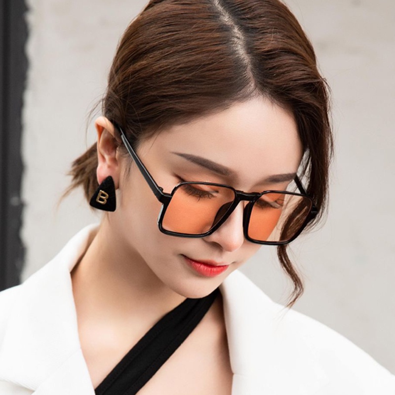 Kính Mát Gọng Vuông Lớn Chống Nắng Phong Cách Retro Thời Trang Cho Nam Nữ