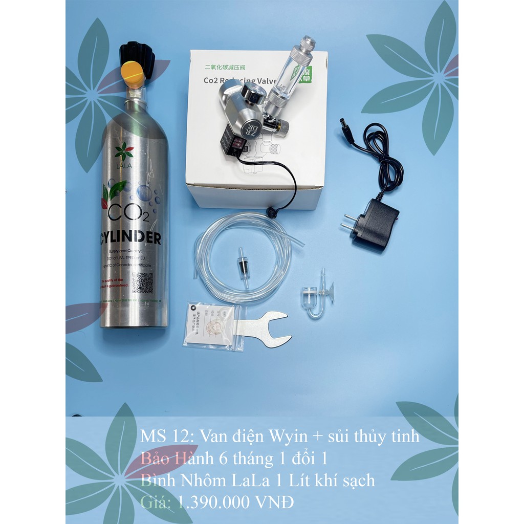 MS12 Combo kit co2 bình nhôm 1L 1390k van điên wyin