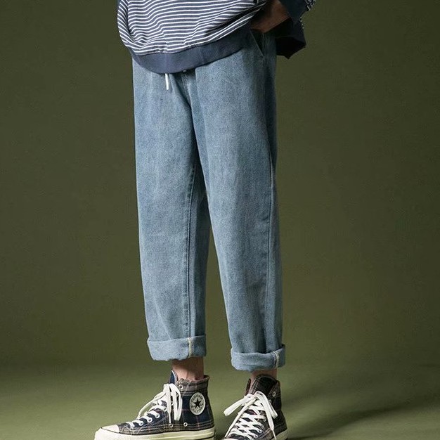 Quần  jeans dây rút form rộng thời trang thu đông cho nam sinh quần jean hàn quốc quần jean nam co giãn bigsize  quần bò ống côn  quần bò đen ống suông  quần ống rộng bigsize nam  quần jean nam rộng