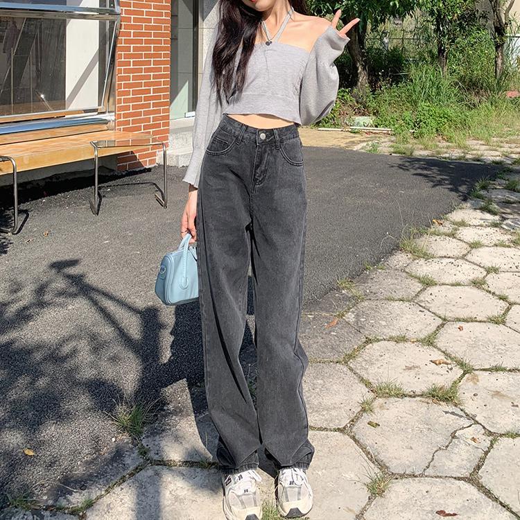Quần Jeans Nữ Lưng Cao Ống Rộng Thời Trang Hàn Quốc