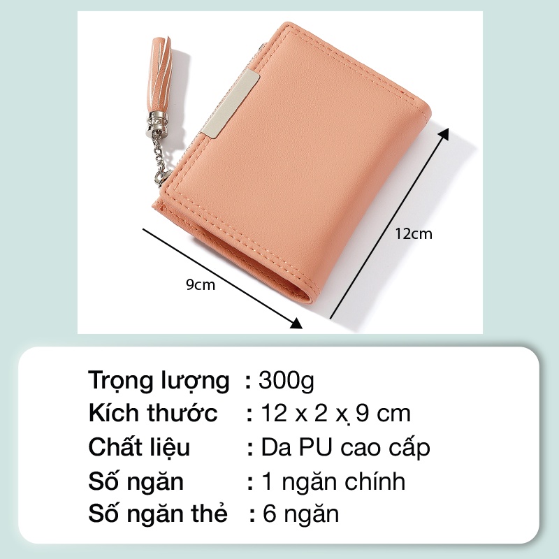 Ví ngắn nữ mini chính hãng TAILIAN thời trang đựng tiền nhỏ gọn dễ thương da cao cấp cực đẹp giá rẻ TM07 - Tukado