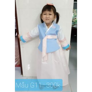 Hanbok cho bé gái hàng thiết kế vải taffta sịn sò
