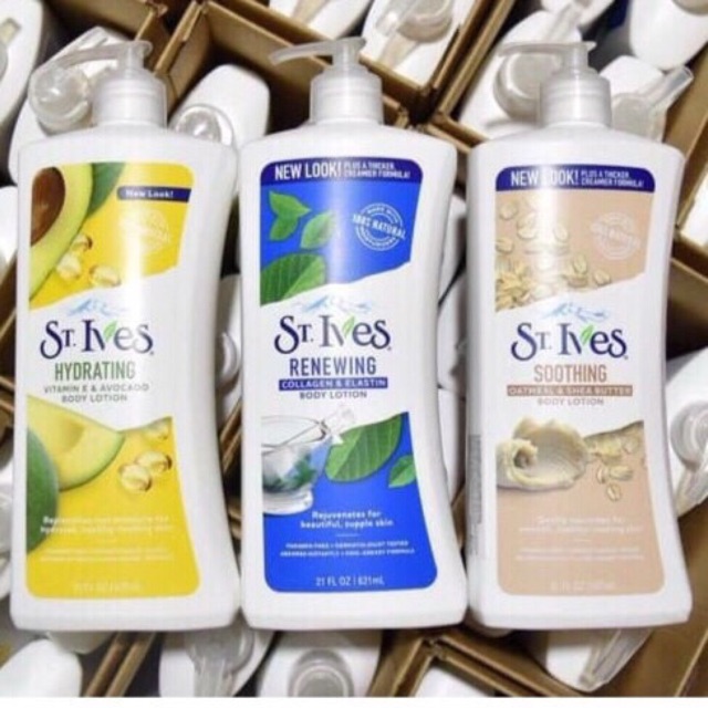 Sữa dưỡng thể St.ives 621ml dưỡng ẩm trắng da yến mạch, vitamin e, colagen-Mỹ- nhập khẩu bởi cty Dksh