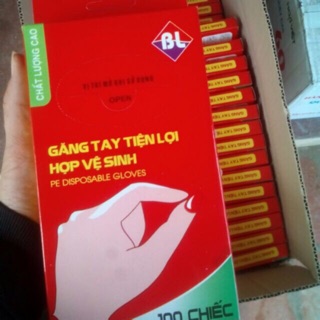 Hộp găng tay nilon 100 chiếc