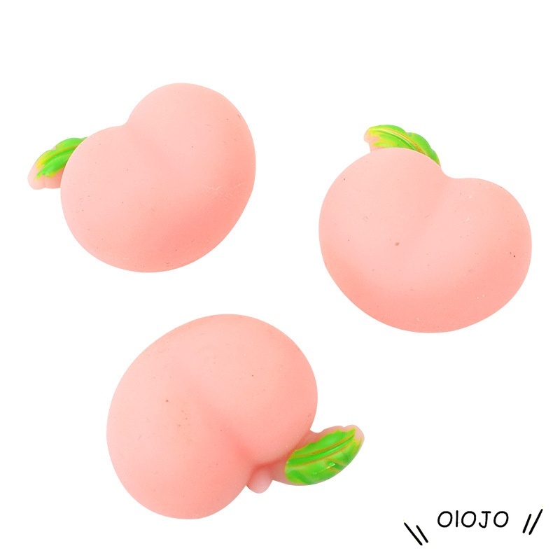 Siêu dễ thương Silicone màu hồng đào Đồ chơi Bóp dành cho Người lớn Trẻ em Căng thẳng Giảm căng thẳng Đồ chơi Thần tài Giải nén Trang trí Thiết bị-OLO
