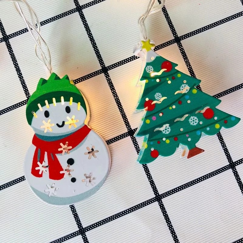 Dây Đèn Led 1.65M 10 Bóng Hình Ông Già Noel Trang Trí Cây Thông Noel