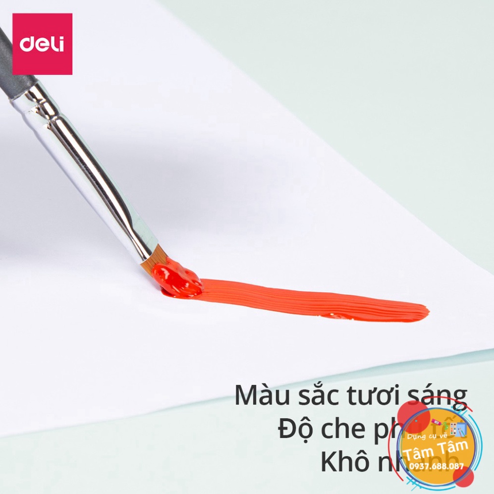 [ TÂM TÂM ]-Màu Gouache dạng tuýp 12ml Deli Mã hàng EC11, Màu Deli -