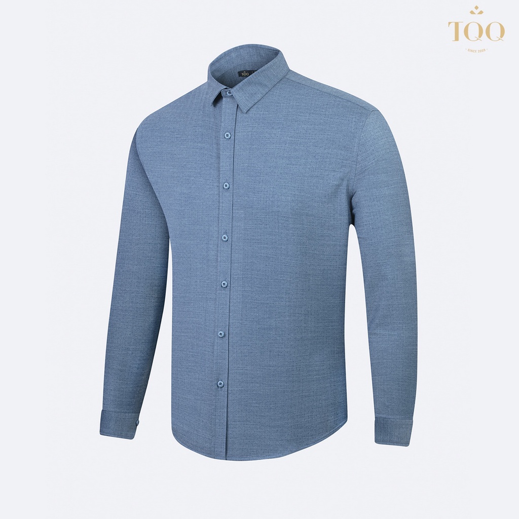 Áo sơ mi nam dài tay TQQ dáng body H321 chất Viscose cao cấp hạn chế nhăn