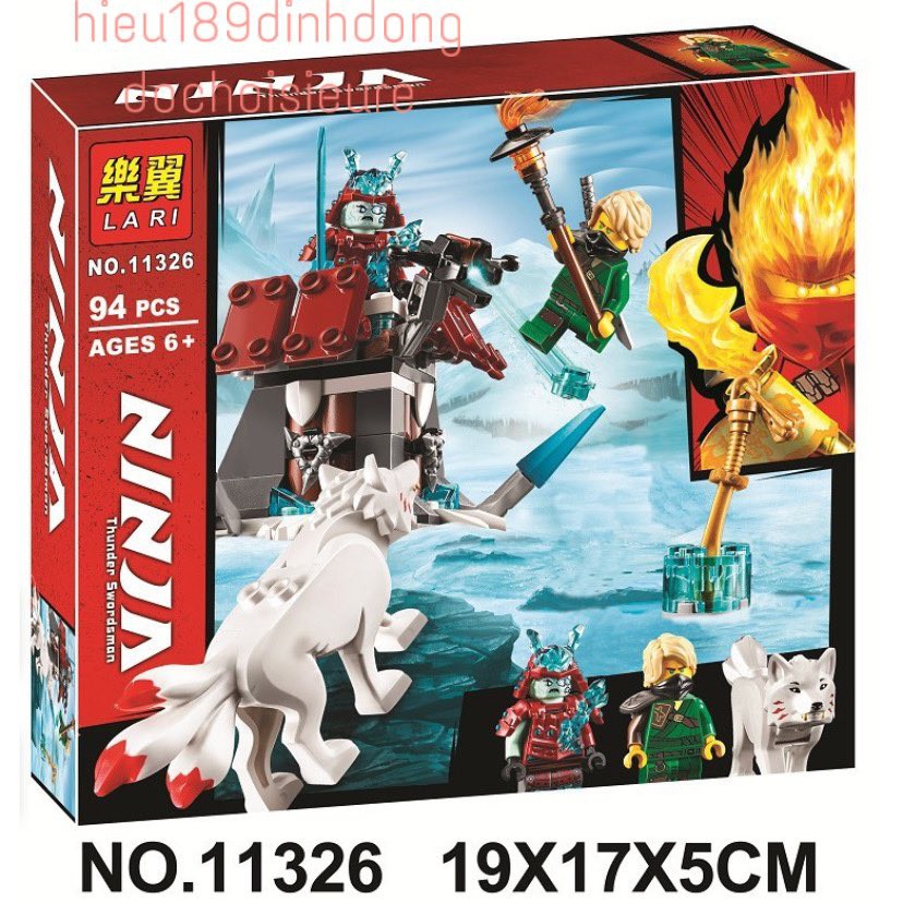 Lắp ráp xếp hình NOT Lego Ninjago 70671 lari 11326 :  cáo băng tuyết 3 đuôi akita và samurai ninja Lloyd 94 mảnh