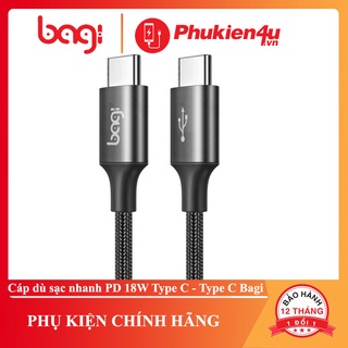 Cáp sạc siêu nhanh type c to type c 65w , dài 1.2m bagi pd-c120 - bảo hành 12 tháng