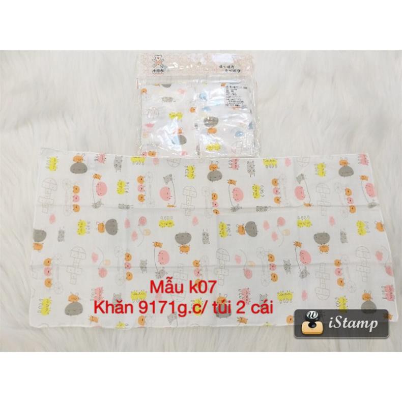 Khăn sữa cho bé - Set khăn sữa hoạt hình vui nhộn - Đồ dùng cho bé