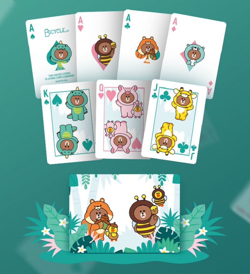 Bộ Bài Bicycle Line Friends Playing Cards USPCC Trò Chơi Thẻ Ma Thuật/Đạo Cụ Ảo Thuật Độc Đáo