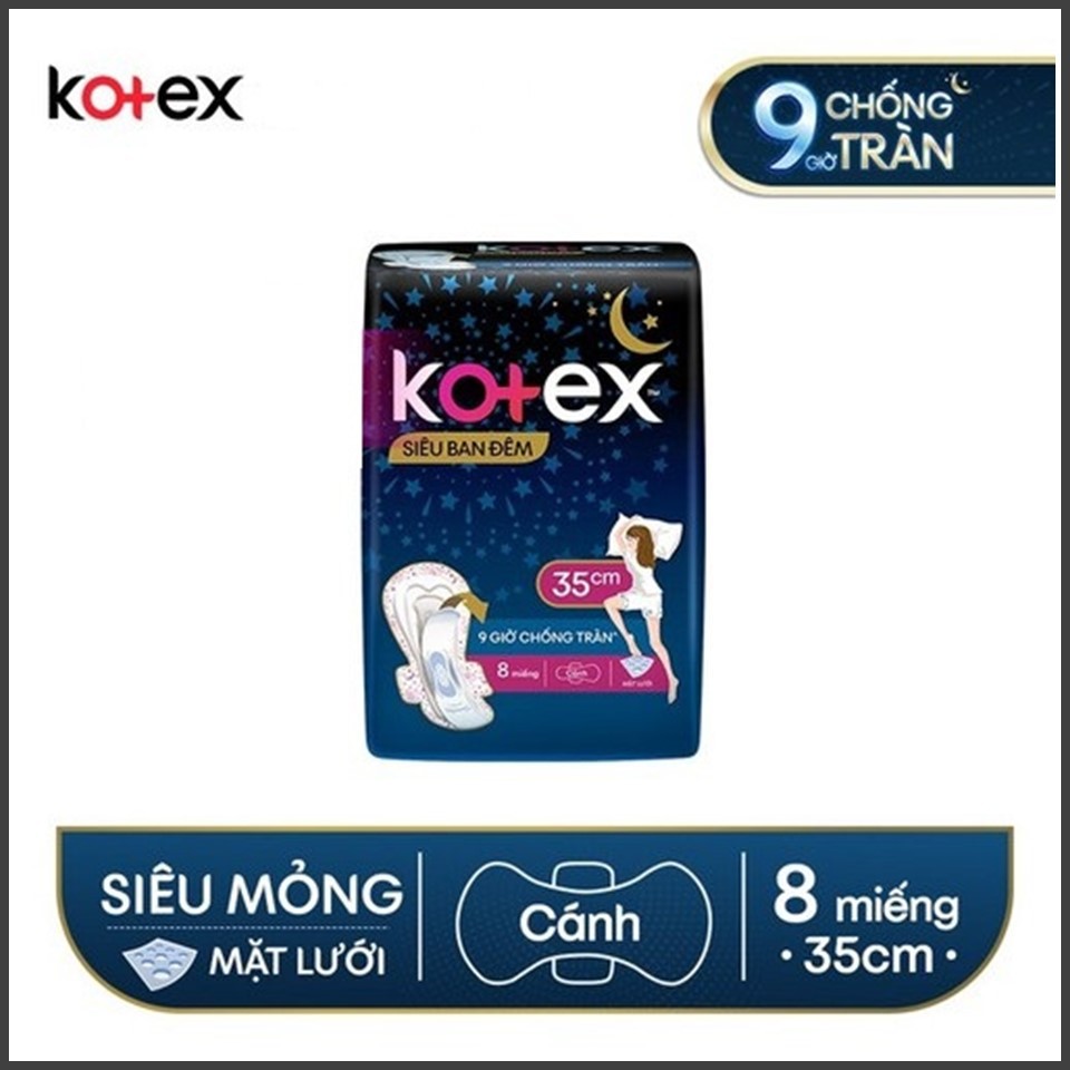 COMBO 6 gói băng vệ sinh Kotex Siêu ban đêm 35cm 3 miếngX6