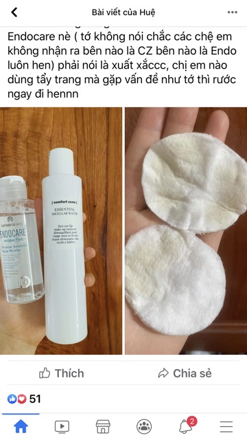 Nước tẩy trang Endocare hydractive micellar solution aqua micelar