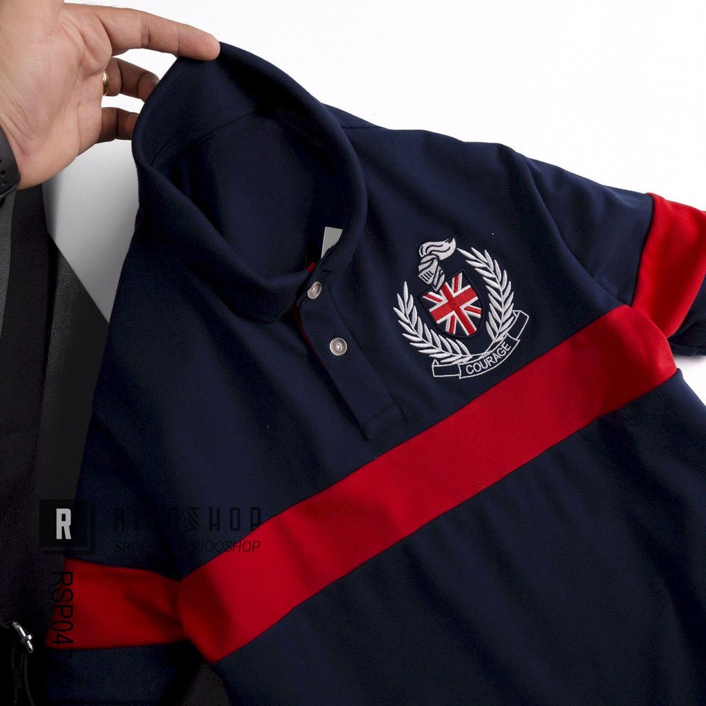Áo thun nam polo đẹp Heyboy phối viền logo thêu tinh tế RSP047AV - áo phông nam có cổ Riooshop | BigBuy360 - bigbuy360.vn