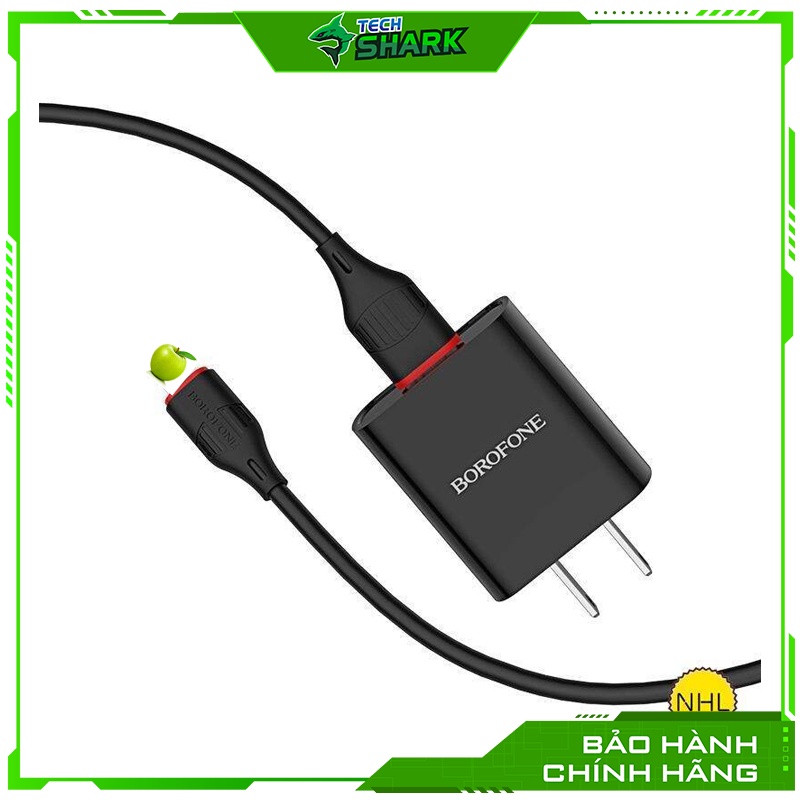 Bộ sạc cáp Borofone BA20 cổng USB 2.1A,dây dài 1m