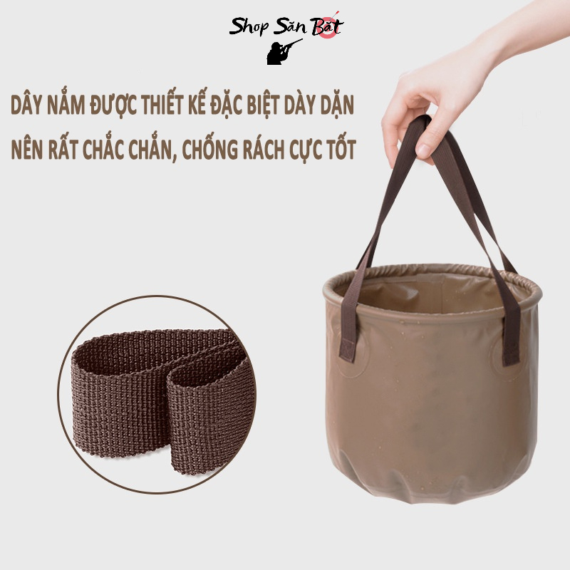 Xô đựng nước dã ngoại gấp gọn du lịch cắm trại rất tiện dụng, nhỏ gọn dễ dàng mang theo [DCP19]