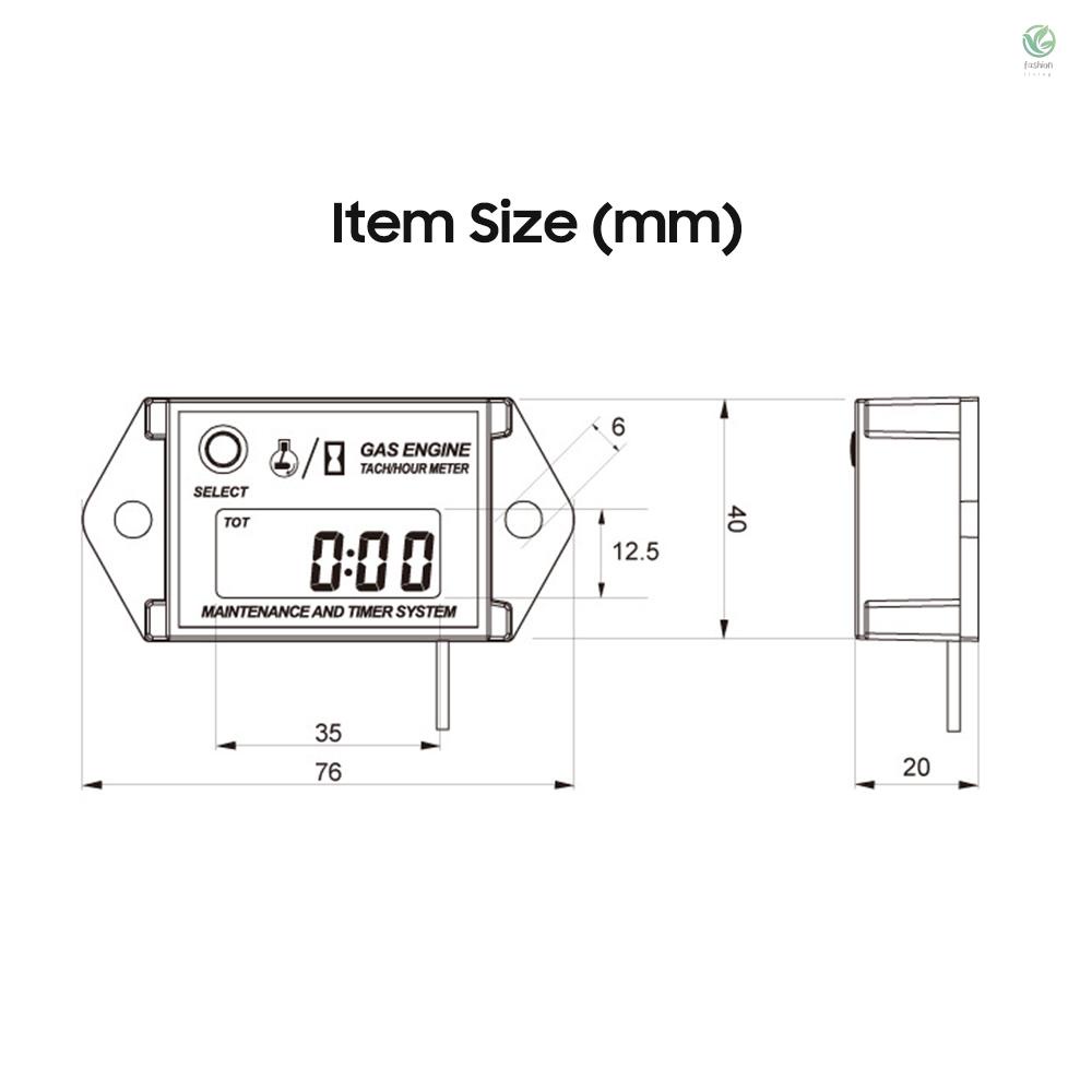 Máy Đo Tốc Độ Động Cơ Ga Màn Hình LCD Kỹ Thuật Số RPM Cho Xe Máy 2 / 4