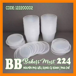 FLAN 3 - Bộ 50 khuôn nhựa TRÒN số 3 làm bánh FLAN hiệu Vĩnh Trường (CÓ NẮP)