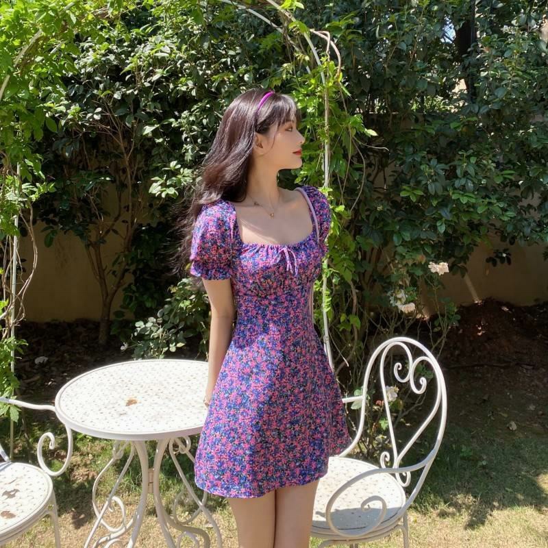 CÓ SẴN- Váy tím hoa nhí tay bồng - Tikbook Store - Order